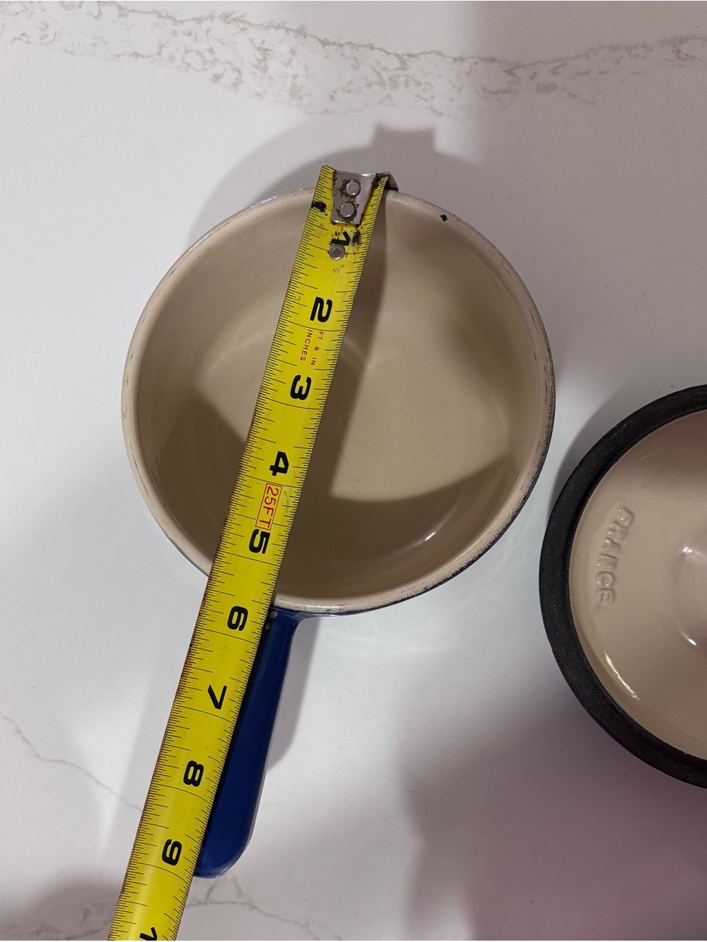 Vintage Le Creuset #14 Blue Enameled Cast Iron Saucepan Pot w Lid France - Picture 12 of 12